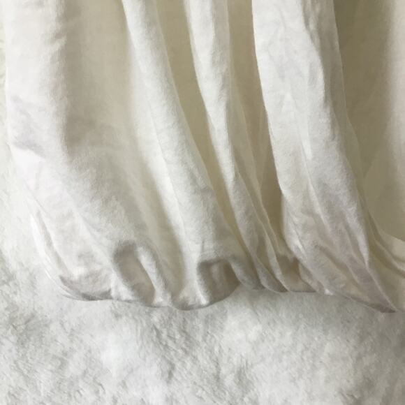 Anthropologie White Draped Short-Sleeve Crop T-Shirt - Picture 3 of 16